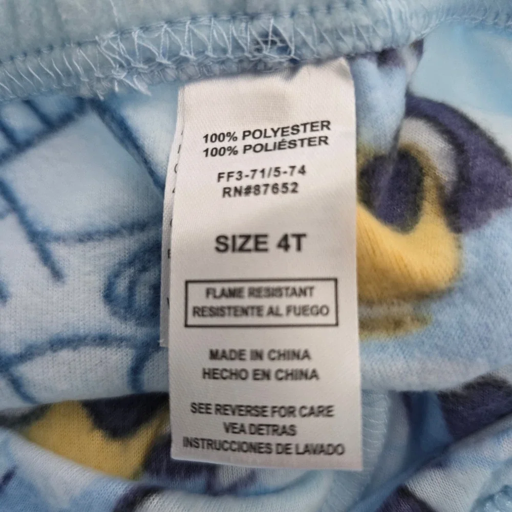 Bluey Toddler Boys 2PC Fleece Pajama Set Blue Striped Size  4T New with Tags